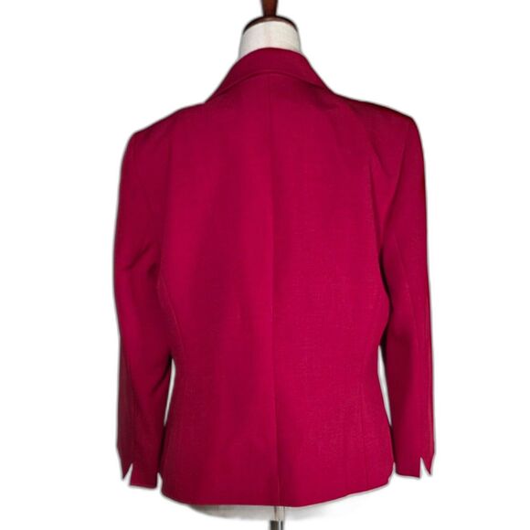Black Label by Evan Picone Crimson Red Open Blazer Size 8 - Picture 6 of 13